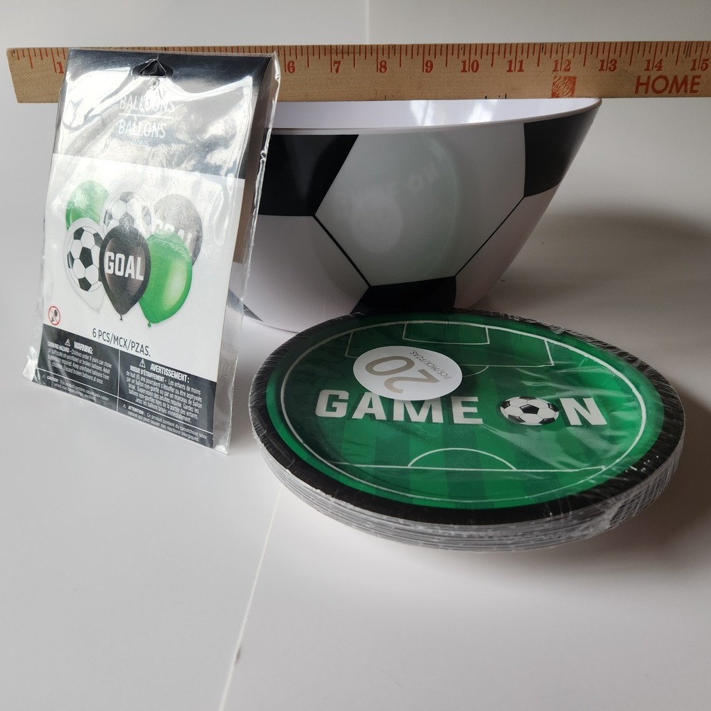 Soccer Party Bundle Game On Bowl Plates Balloons Set